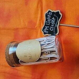 Belle Maison Set of 30 Jumbo Paper Clips in Glass Jar New